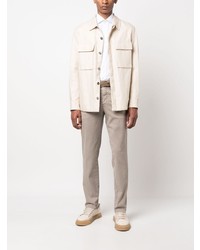 Мужская белая рубашка с длинным рукавом от Barba