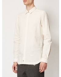 Мужская белая рубашка с длинным рукавом от Dnl