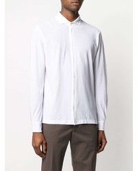 Мужская белая рубашка с длинным рукавом от Zanone