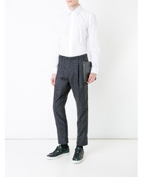 Мужская белая рубашка с длинным рукавом от Taakk