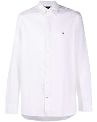 Мужская белая рубашка с длинным рукавом от Tommy Hilfiger