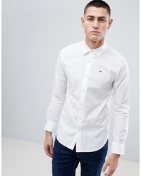 Мужская белая рубашка с длинным рукавом от Tommy Jeans