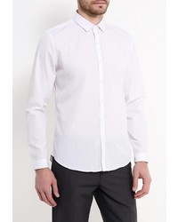 Мужская белая рубашка с длинным рукавом от Topman