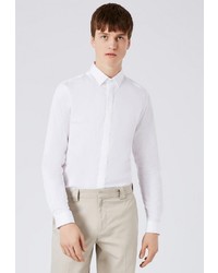 Мужская белая рубашка с длинным рукавом от Topman