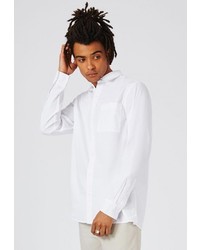 Мужская белая рубашка с длинным рукавом от Topman