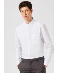 Мужская белая рубашка с длинным рукавом от Topman