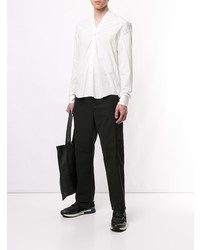 Мужская белая рубашка с длинным рукавом от Fumito Ganryu