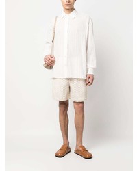 Мужская белая рубашка с длинным рукавом от COMMAS