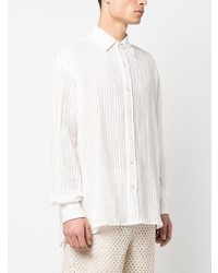 Мужская белая рубашка с длинным рукавом от COMMAS