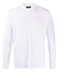 Мужская белая рубашка с длинным рукавом от Zanone