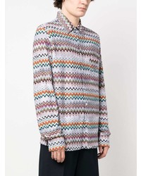 Мужская белая рубашка с длинным рукавом от Missoni