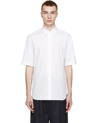 Мужская белая рубашка с коротким рукавом в вертикальную полоску от 3.1 Phillip Lim