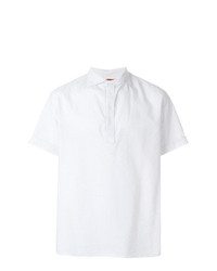 Мужская белая рубашка с коротким рукавом в вертикальную полоску от Barena
