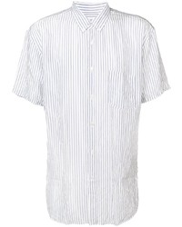 Мужская белая рубашка с коротким рукавом в вертикальную полоску от Comme Des Garcons SHIRT
