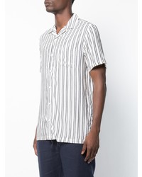 Мужская белая рубашка с коротким рукавом в вертикальную полоску от Onia