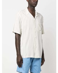 Мужская белая рубашка с коротким рукавом в вертикальную полоску от Carhartt WIP