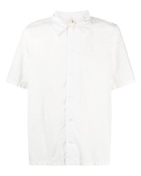 Мужская белая рубашка с коротким рукавом в вертикальную полоску от Sunflower