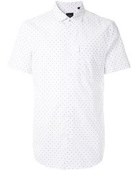 Мужская белая рубашка с коротким рукавом в горошек от Armani Exchange