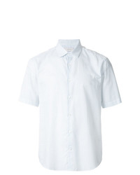 Мужская белая рубашка с коротким рукавом в горошек от Cerruti 1881