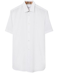 Мужская белая рубашка с коротким рукавом в клетку от Burberry