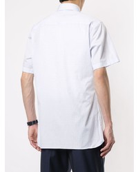 Мужская белая рубашка с коротким рукавом в клетку от Gieves & Hawkes