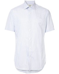 Мужская белая рубашка с коротким рукавом в клетку от Kent & Curwen