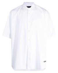 Мужская белая рубашка с коротким рукавом с вышивкой от Comme des Garcons Homme