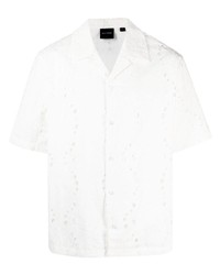 Мужская белая рубашка с коротким рукавом с вышивкой от Daily Paper