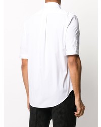 Мужская белая рубашка с коротким рукавом с вышивкой от Alexander McQueen