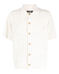 Мужская белая рубашка с коротким рукавом с вышивкой от Gcds