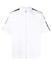 Мужская белая рубашка с коротким рукавом с вышивкой от Givenchy