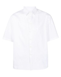 Мужская белая рубашка с коротким рукавом с вышивкой от Neil Barrett