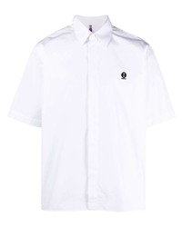 Мужская белая рубашка с коротким рукавом с вышивкой от Oamc