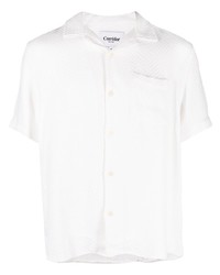 Мужская белая рубашка с коротким рукавом с геометрическим рисунком от Corridor