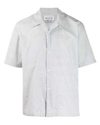 Мужская белая рубашка с коротким рукавом с "огурцами" от Maison Margiela