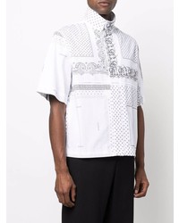 Мужская белая рубашка с коротким рукавом с "огурцами" от Givenchy