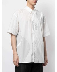 Мужская белая рубашка с коротким рукавом с принтом от Post Archive Faction