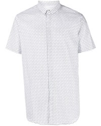 Мужская белая рубашка с коротким рукавом с принтом от Armani Exchange