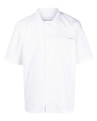 Мужская белая рубашка с коротким рукавом с принтом от Calvin Klein Jeans