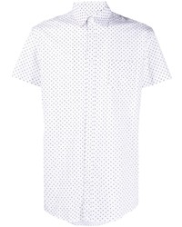 Мужская белая рубашка с коротким рукавом с принтом от Daniele Alessandrini