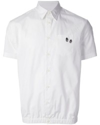 Мужская белая рубашка с коротким рукавом с принтом от DSquared