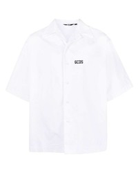 Мужская белая рубашка с коротким рукавом с принтом от Gcds