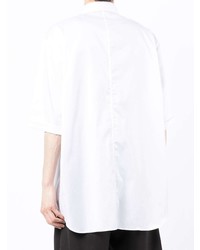 Мужская белая рубашка с коротким рукавом с принтом от Emporio Armani