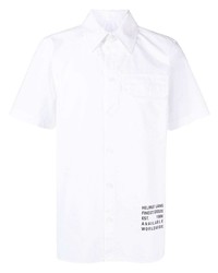 Мужская белая рубашка с коротким рукавом с принтом от Helmut Lang
