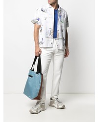 Мужская белая рубашка с коротким рукавом с принтом от Polo Ralph Lauren