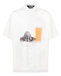 Мужская белая рубашка с коротким рукавом с принтом от Jacquemus