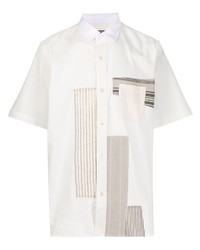 Мужская белая рубашка с коротким рукавом с принтом от Junya Watanabe MAN