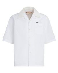 Мужская белая рубашка с коротким рукавом с принтом от Marni