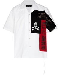 Мужская белая рубашка с коротким рукавом с принтом от Mastermind Japan