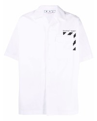 Мужская белая рубашка с коротким рукавом с принтом от Off-White